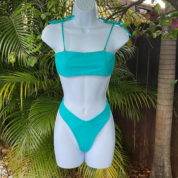 POEMA SWIM Teal Bikini size large - Picture 1 of 10